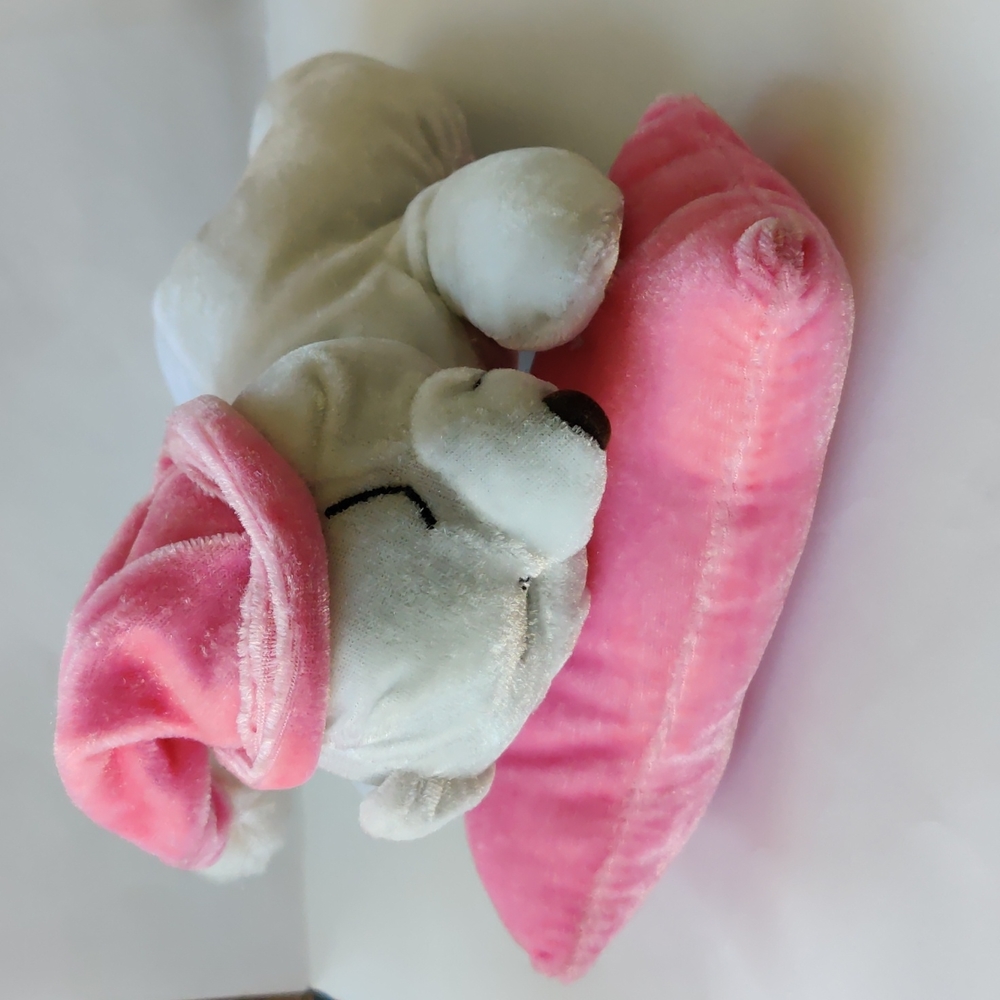 ❤️Sleepy Velvet Bear Plush w Pillow (🆓 with $10+ purchase)